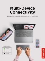 Lenovo Multi-Device Wireless Bluetooth Keyboard, Connect Up to 3 Devices Simultaneously, Compatible with iOS, Android, Windows, Slim Profile, Rechargeable, 60-Hour Battery Life, Iron Grey - Image 3