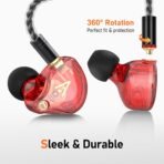 Vibes 202 Wired Earbuds - HiFi in Ear Monitor Headphones – Professional Noise Isolating Ear Buds - Clear Sound, Deep Bass & Comfort-Fit IEM Earphones - MMCX to 3.5mm, Silver Plated Cord, Carrying Case - Image 4