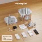 Cat Water Fountain Stainless Steel: Pet Fountains for Cats/Dog Indoor Automatic Waterer Bowls for Drinking Small Animal Water Dispenser Metal Pets Watering Faucet Bottle Auto Kitty Watering Supplies - Image 5