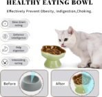 S&Q's CERAMICS Raised Slow Feeder Cat Bowl, Ceramic Elevated Cute Pet Food Bowl Small Dogs Slow Feeder, Flower Shaped Cute Cat Dish for Dry and Wet Food (Brown, 5.8") - Image 4