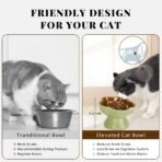 S&Q's CERAMICS Raised Slow Feeder Cat Bowl, Ceramic Elevated Cute Pet Food Bowl Small Dogs Slow Feeder, Flower Shaped Cute Cat Dish for Dry and Wet Food (Brown, 5.8") - Image 6