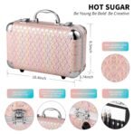 Hot Sugar All In One Makeup Set for Teenager Girls, Full Makeup Kit for Beginners Includes Eye Shadow Palette Blush Lip Gloss Lipstick Lip Pencil Eye Pencil Brush Mirror (Pink Heart) - Image 3