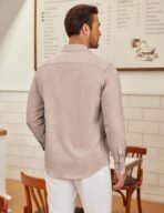COOFANDY Men's Long Sleeve Button Down Shirts Casual Untucked Shirt Regular Fit Dress Shirt - Image 3