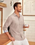 COOFANDY Men's Long Sleeve Button Down Shirts Casual Untucked Shirt Regular Fit Dress Shirt - Image 4