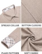 COOFANDY Men's Long Sleeve Button Down Shirts Casual Untucked Shirt Regular Fit Dress Shirt - Image 5