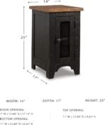 Signature Design by Ashley Valebeck Rustic Farmhouse Chair Side End Table with Cabinet Door, Distressed Black - Image 4