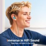 Vibes 202M Wired Earbuds - HiFi in Ear Monitor Headphones - Noise Isolating Ear Buds w/ Mic - Clear Sound, Deep Bass & Comfort-Fit Gaming Earphones - MMCX to 3.5mm & Silver Plated Cord, Carrying Case - Image 3