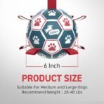 QDAN Dog Balls, World Cup Soccer Ball with Straps, Durable Herding Balls for Small Medium Pet, Puppy Birthday Gifts, Dog Water Toy, Pet Toys Puppy Ball (6 Inch) - Image 6