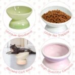kathson 4 Pcs Ceramic Raised Cat Bowls, Elevated Tilted Cat Food Bowl, Anti Vomiting Pet Food Bowl, Colorful Porcelain Pet Feeder Dish for Cats and Small Dogs, Stress Free(Blue,Green,Yellow,Pink) - Image 5