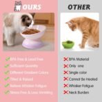 kathson 4 Pcs Ceramic Raised Cat Bowls, Elevated Tilted Cat Food Bowl, Anti Vomiting Pet Food Bowl, Colorful Porcelain Pet Feeder Dish for Cats and Small Dogs, Stress Free(Blue,Green,Yellow,Pink) - Image 6