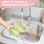 kathson 4 Pcs Ceramic Raised Cat Bowls, Elevated Tilted Cat Food Bowl, Anti Vomiting Pet Food Bowl, Colorful Porcelain Pet Feeder Dish for Cats and Small Dogs, Stress Free(Blue,Green,Yellow,Pink) - Image 8