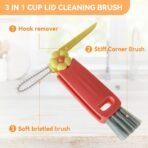 3 in 1 Cup Lid Gap Cleaning Brush Set, Multifunctional Bottle Cleaning Brush, Cup Lid Gap Cleaner, Home Kitchen Crevice Brush Tools(Multicolor) - Image 4