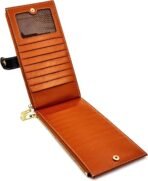 ANDOILT Women's Genuine Leather Wallet RFID Blocking Credit Card Holder Zipper Purse Cell Phone Handbag - Image 4