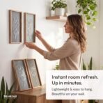 3D Wooden Floral Bathroom Wall Decor (Set of 4) Lightweight, Ready-to-Hang Framed Wall Art For Living Room, Bedroom, or Office - Premium Boho Botanical Farmhouse Decorations - Gift-Boxed - Image 3