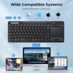 Multi-Device Wireless Bluetooth Keyboard with Touchpad-Wireless Keyboard with Multi-Touch Big Size Trackpad,Support 3 Devices for PC,Windows, Android, Chrome OS, Laptop, Tablet - Image 4