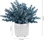 MyGift Artificial Eucalyptus Plant in Modern Gray Concrete Pots with Geometric Embossed Pattern (1, Blue) - Image 5