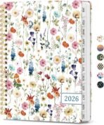 2026 Planner, Weekly and Monthly Calendar Planner for Women, Jan 2026 - Dec 2026, Hardcover Planning Agenda Book with Tabs, Spiral Bound, Inner Pocket, Perfect for School Office Supplies, 6.3" x 8.5" - Wildflowers - Image 2