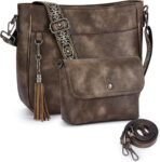 2PCS/Set Crossbody Bags Purses for Women,Vegan Leather Hobo Bags Wallet Set,Shoulder Handbags With 2 Adjustable Strap - Image 2