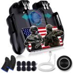 4 Trigger USB Mobile Game Controller with Cooling Fan Adjustable Stand for PUBG/Call of Duty/Fotnite [6 Finger Mode] GAMR+ L1R1 L2R2 Gaming Grip Gamepad - Image 2