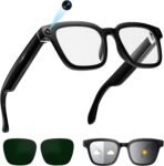 AI Smart Glasses with Camera, 1080P Video Recording Glasses, 8MP Camera Glasses, Real Time Translation, ChatGPT AI Voice Assistant, Open-Ear Audio,Sunglasses with Color-Changing Clear and Green Lenses - Image 2