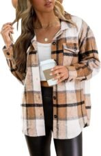 AUTOMET Shackets for Women Plaid Flannel Shirts Fall Winter Jackets Cute Tops Trendy Western Cowgirl Outfits Girls Coats - Image 2