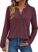 AUTOMET Women's Long Sleeve Shirts 2026 Spring Fashion Dressy Casual Tops Trendy Henley Blouses Cute Work Outfits Clothes - Image 2