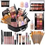 All in One Makeup Kit Full Kit Multipurpose Essential with Eyeshadow Palette,Lip Gloss,Foundation,Mascara,Eyebrow Pencil,Eyeliner,Contour Stick,Makeup Brushes,Cosmetic Bag Makeup Set for Women (DA112) - Image 2