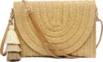 Aovtero Straw Clutch Purse Women Crossbody Bag Summer Beach Shoulder Bags Envelope Wallet Handbags - Image 2