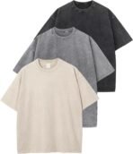 Arssm 3 Pack Men Oversized T Shirts Vintage Tee Loose Fit Short Sleeve Casual Streetwear Baggy Washed Unisex Tops - Image 2