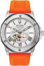 Bulova Men's Marine Star 'Series A' Automatic Watch with Orange Silicone Strap Style: 98A226 - Image 2