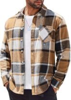 COOFANDY Mens Flannel Shirts Long Sleeve Lightweight Plaid Shirt Casual Button Down Shirts Jacket - Image 2