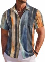 COOFANDY Men's Hawaiian Shirt Short Sleeve Floral Button Down Shirts Tropical Holiday Beach Shirts - Image 2