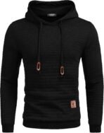 COOFANDY Mens Hooded Sweatshirt Casual Long Sleeve Drawstring Waffle Knit Pullover Hoodies - Image 2