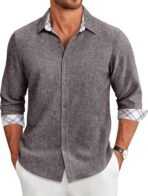 COOFANDY Men's Long Sleeve Button Down Shirts Casual Untucked Shirt Regular Fit Dress Shirt - Image 2