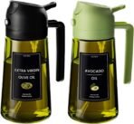 CXINYI - 16oz/470ml Olive Oil Dispenser for Kitchen with Stickers - 2 in 1 Olive Oil Sprayer for Cooking, Air Fryer, and Salad, Black&Green (Light-Proof Kitchen Gadget) - Image 2
