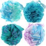 Chuya Bath Sponges Loofahs 70 Grams Large Size,4 Pack Shower Sponge Exfoliating Cleaning Bath Loofa Body Scrubber Balls for Women Men Children Washing - Image 2