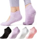 CoolMate Pilates Socks with Grips for Women, Yoga Socks, Crew Non Slip Women for Barre, Pilates Gifts for Women - Image 2