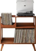 Crosley Furniture Asheville Mid-Century Modern Media Console Record Player Stand, Storage for Vinyl Records, Medium, Walnut - Image 2