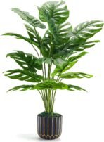 Der RoseFake Plants Tall Artificial Monstera Faux Plants Indoor Outdoor Tree for Living Room Home House Decor - Image 2