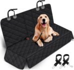 Dog Car Seat Cover, Back Seat Cover for Dogs Pet Car Seat Protector Waterproof Bench Car Seat Cover, Non-Slip Reat Seat Cover fits Middle Armrest for Most Cars Trucks SUVs - Black - Image 2