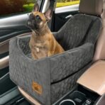 Dog Car Seat for Small/Medium Dogs, Memory Foam Dog Booster Seat, Travel Safety Per Car Seat with Washable Removable Cover, Storage Pockets for Dogs up to 35 lbs(Gray) - Image 2