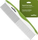 Dog & Cat Comb – Removes Tangles, Knots, and Matted Fur – Grooming Tool with Stainless Steel Teeth and Non-Slip Handle – Best Pet Hair Comb for Home Grooming Kit – Includes eBook Guide - Image 2