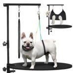 Dog Grooming Table Arm with Hammock, 35" Adjustable Height Grooming Arm with Clamp and No-Sit Haunch Holders, Suitable for Small & Medium Pets (Grooming Table Not Included) - Image 2