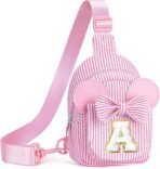 Easter Gifts for Kids Girls Toddlers, Easter Basket Stuffers, Initial Pink Sling Bag for Kid Girls | Small Initial Monogram Crossbody Bag Purse for Girl Kid Year Old Birthday Gifts (Pink A) - Image 2