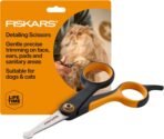 Fiskars Pet, Dog & Cat Grooming Scissors, Rounded Tips & SoftGrip Handle, Cat and Dog Supplies, 5.5”, Orange/Black, Detailing Scissors - Image 2