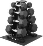 Fitvids Rubber Coated Hex Dumbbell Set with Storage Rack, 100/150/200/550 LB Hand Weight Set with Anti-Slip Grip for Home Gym - Image 2