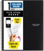 Five Star Spiral Notebook Plus Study App, 1 Subject, College Ruled Paper, 100 Sheets, 8-1/2" x 11", School, Black (72057) - Image 2