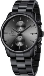 GOLDEN HOUR Fashion Business Mens Watches with Stainless Steel Waterproof Chronograph Quartz Watch for Men, Auto Date - Image 2