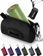 Gobeigo Dog Poop Bag Holder for Leash, Large Opening for Easy Pull Out, Doggy Poo Bag Dispenser with Used Waste Bag Carrier Suitable for Any Retractable Leash with 15 Unscented Bags (Black) - Image 2