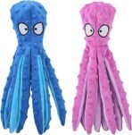 HGB Squeaky Dog Toys - Octopus No Stuffing Crinkle Plush Large Dog Toys to Keep Them Busy, Interactive Puppy Teething Chewing Pet Supplies for Chewer, Small, Medium, Large Breeds, 2 Pack - Image 2